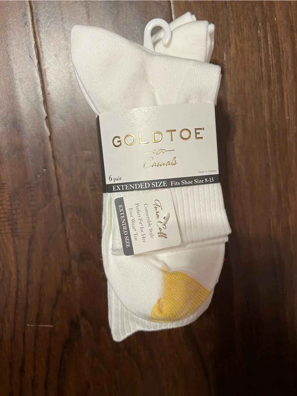 Gold Toe Women’s Turn Cuff Socks 6-Pack Extended Sizes New MSRP $20